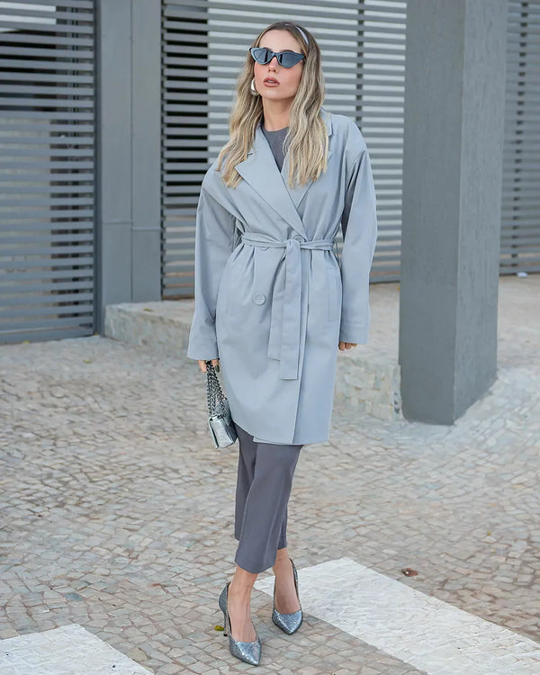 Casaco Trench Coat Sarja Cargo Tecno