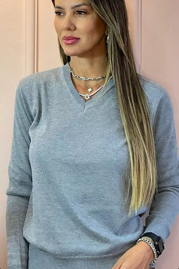 Blusa Tricot Decote V